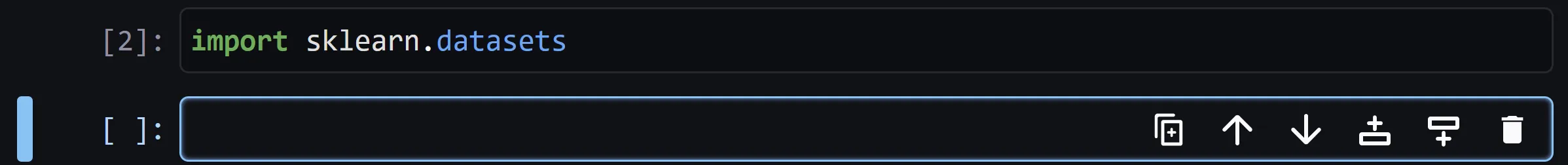 A screenshot of attempting to import sklearn.datasets from a SageMaker notebook successfully.